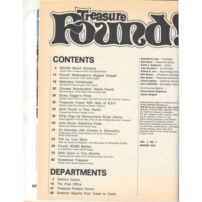 Treasure Found! Magazine - Treasure Hunting Metal Detecting Winter 1975 M3