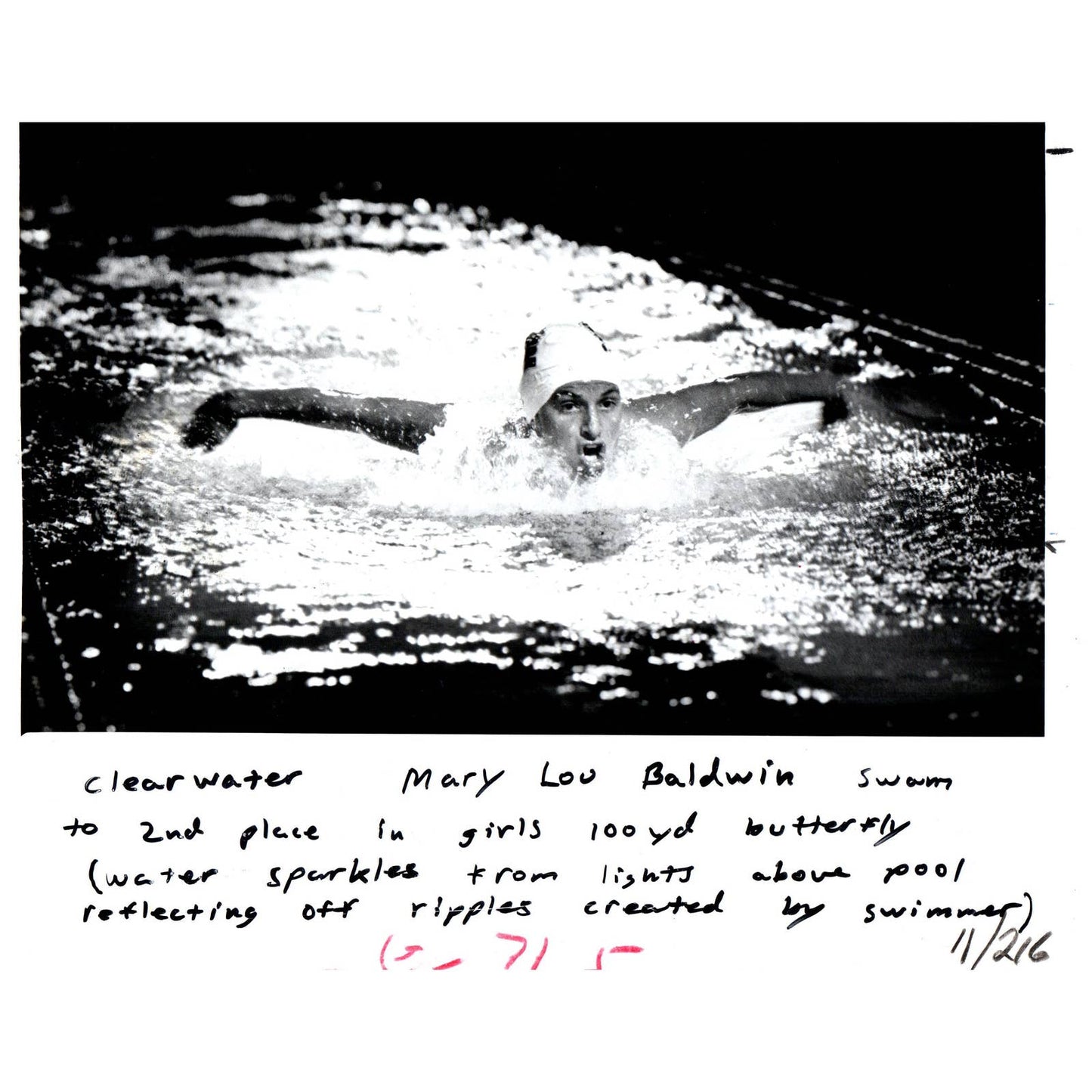 1981 Press Photo Mary Lou Baldwin Butterfly Swimmer Florida State Champs AD3