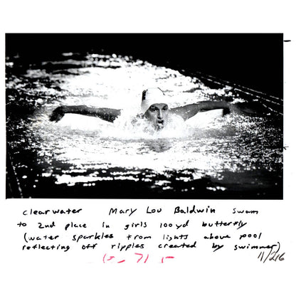 1981 Press Photo Mary Lou Baldwin Butterfly Swimmer Florida State Champs AD3