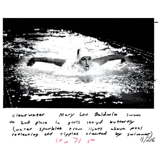 1981 Press Photo Mary Lou Baldwin Butterfly Swimmer Florida State Champs AD3