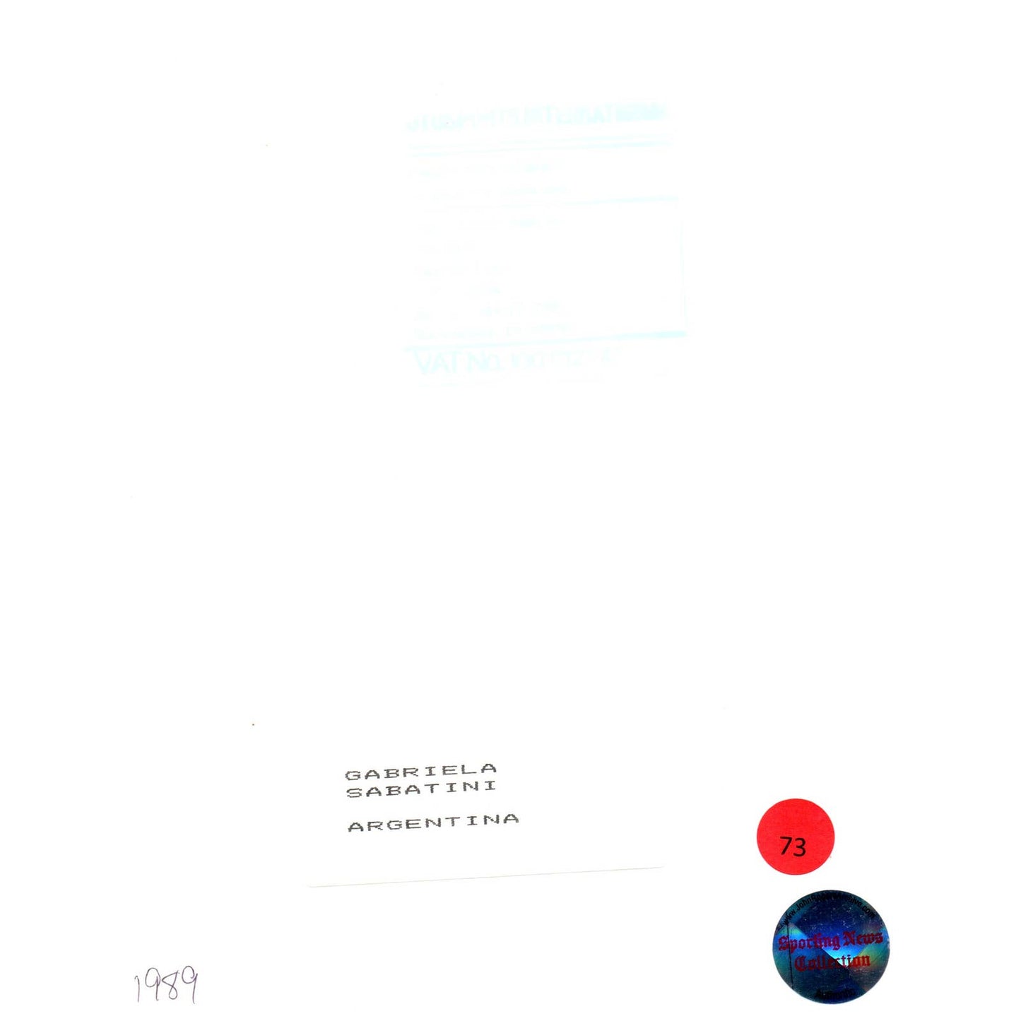 1989 Original Press Photo Women's Tennis Gabriela Sabatini ~8x10" AD2-3