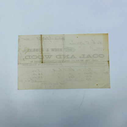 1875 Rich & Judkins Coal and Wood Portland ME Letterhead Billhead AA5