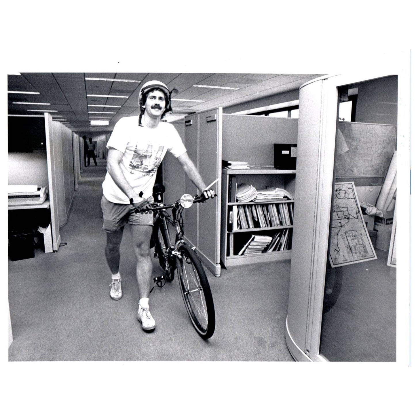 1989 Press Photo Cycling Jeff Hunter Riding Bike Miami Herald 8x10" AD3