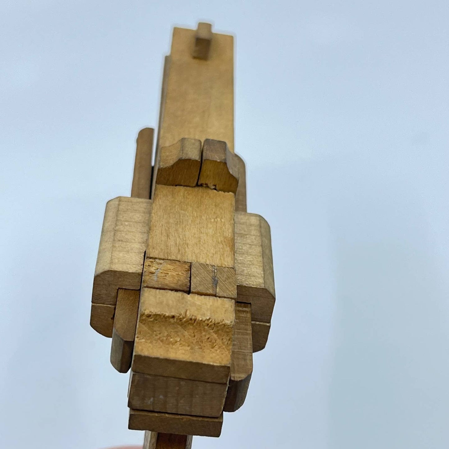 Unique Vintage Wooden Brain Teaser Puzzle - Pistol / Handgun Shaped TF5