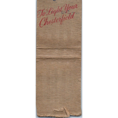 Chesterfield Cigarettes Advertising Matchbook Cover MM9-10
