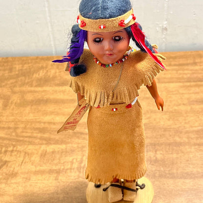 VINTAGE NATIVE AMERICAN DOLL -INDIAN GIRL - CHEROKEE MADE MARY LAMBERT 11” TB2