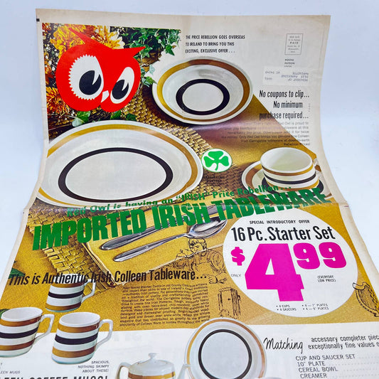 1969 Red Owl Grocery Store Irish Tableware Sale Weekly Paper Ad Marinette WI TF9