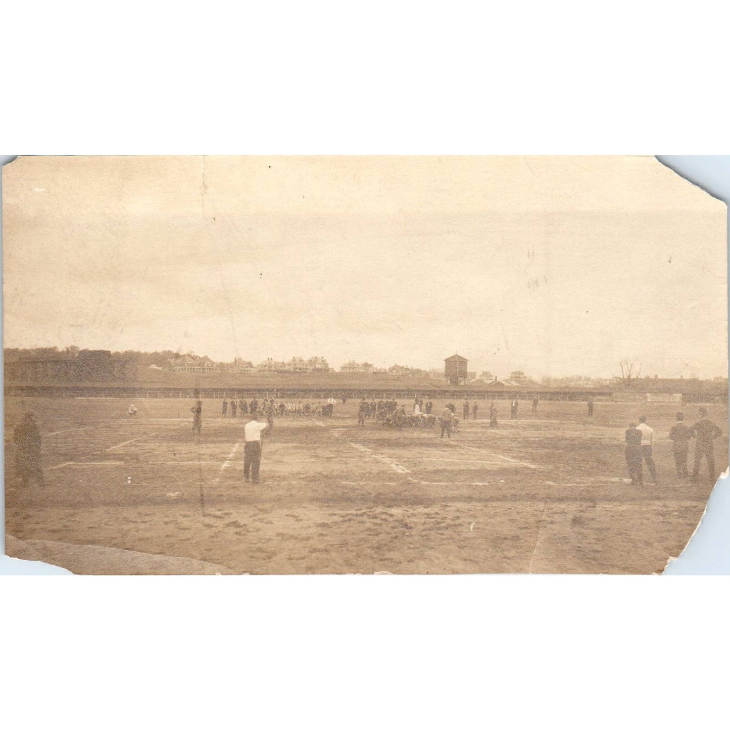 Antique Postcard RPPC Early Photo of A Football Game in Action SE8