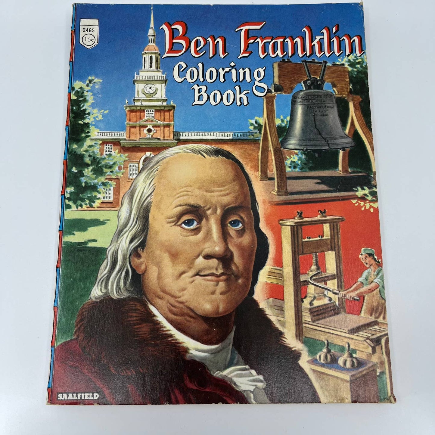 1956 Ben Franklin Coloring Book Saalfield New York Akron Ohio UNTOUCHED TB4