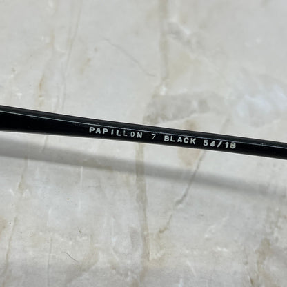 Vtg Ladies' Black Plastic Papillion Oversize Cat Eye Eyeglasses Frames TJ9G1-6
