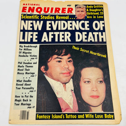 National Enquirer 1981 Fantasy Island Andy Griffith Migraines Phil Donahue FL2