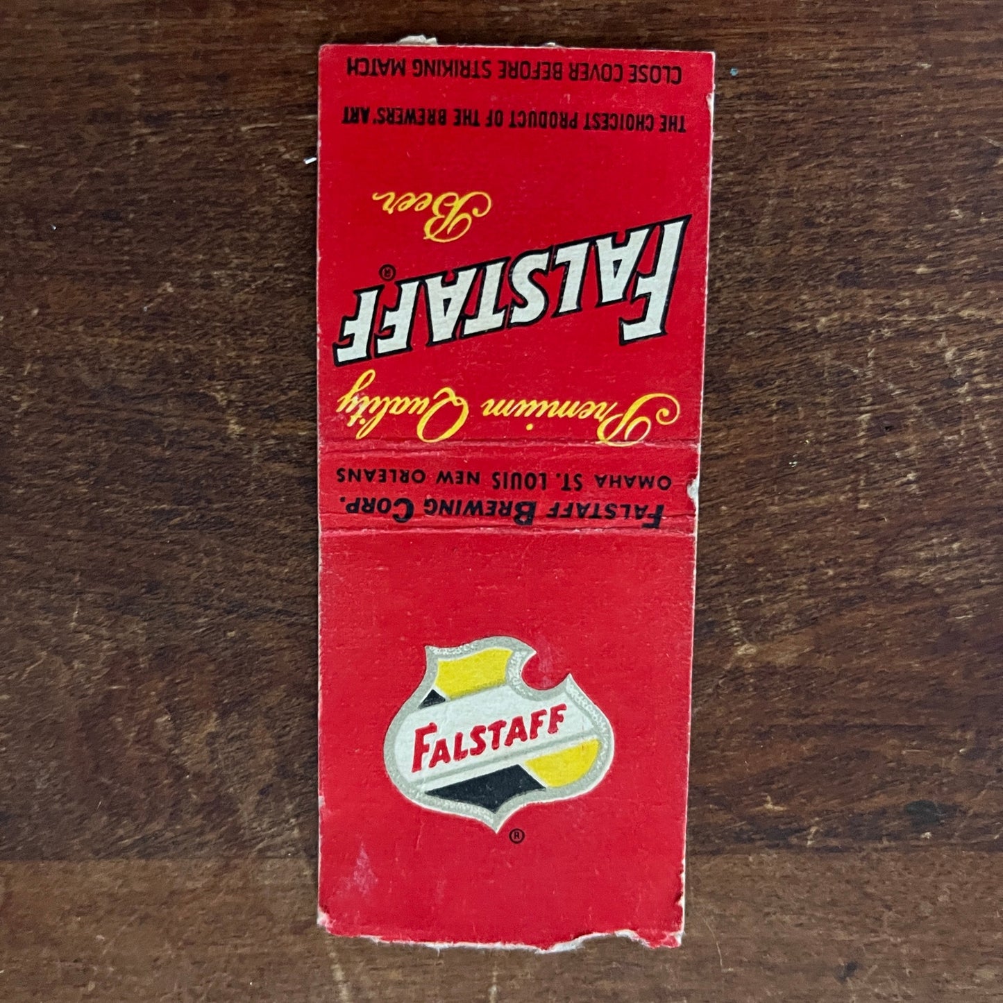 Falstaff Beer Omaha St. Louis New Orleans Advertising Matchbook Cover MM11-7