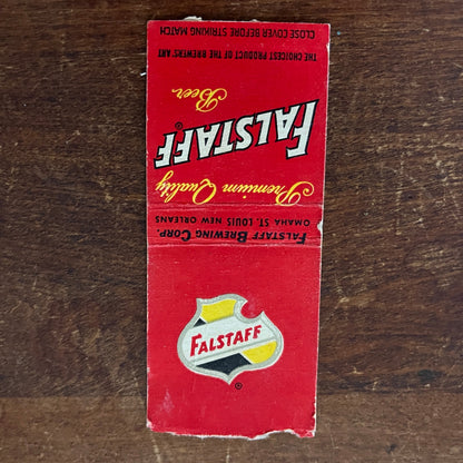 Falstaff Beer Omaha St. Louis New Orleans Advertising Matchbook Cover MM11-7