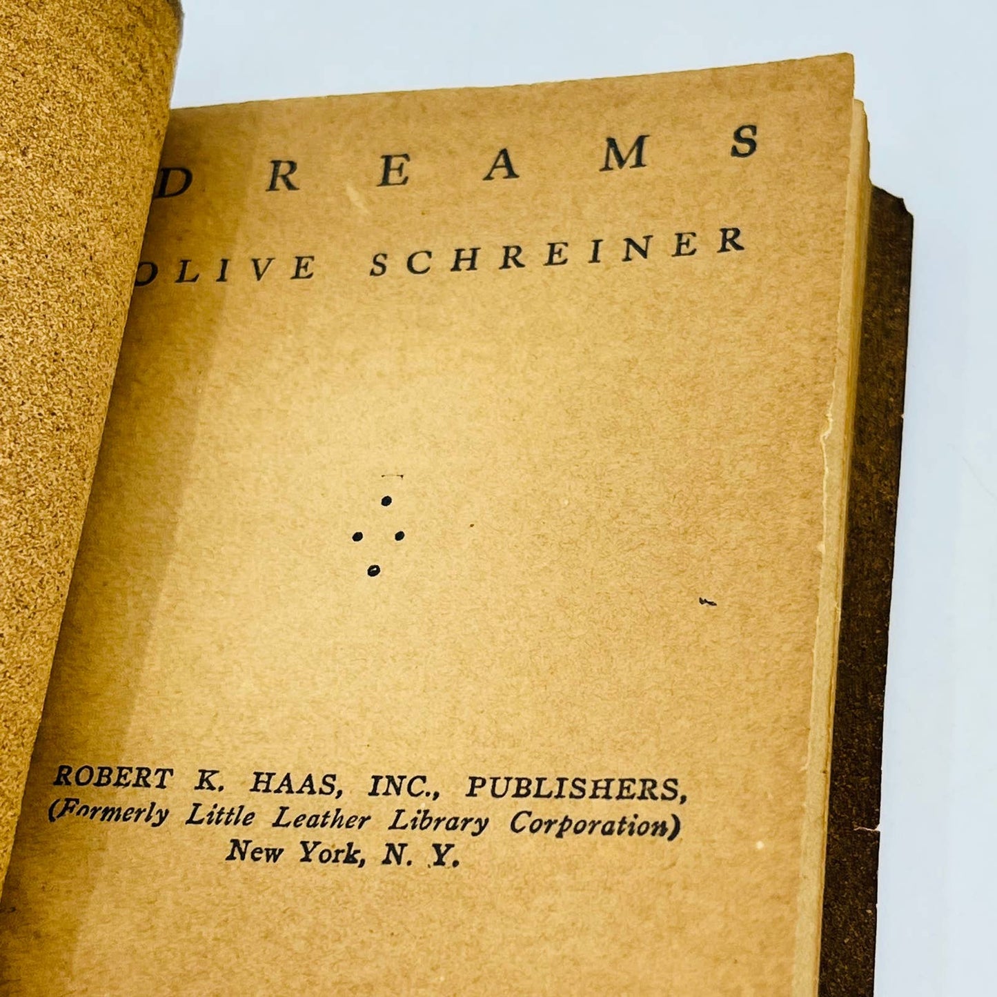 c1920 Little Leather Library Book DREAMS Schreiner TA7