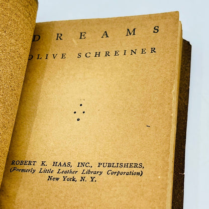 c1920 Little Leather Library Book DREAMS Schreiner TA7