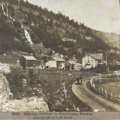 Driving Overland to Christina Norway 1900 C.H. Graves Stereoview Card H2-2