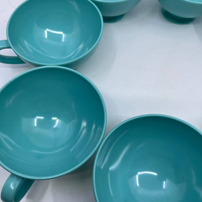 Set of 8 Texas Ware Cups Turquoise Blue Melmac Melamine #150 TI5