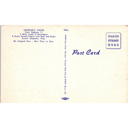 Chapman's Cabins Owensboro Kentucky - Original Postcard TJ7-RP3