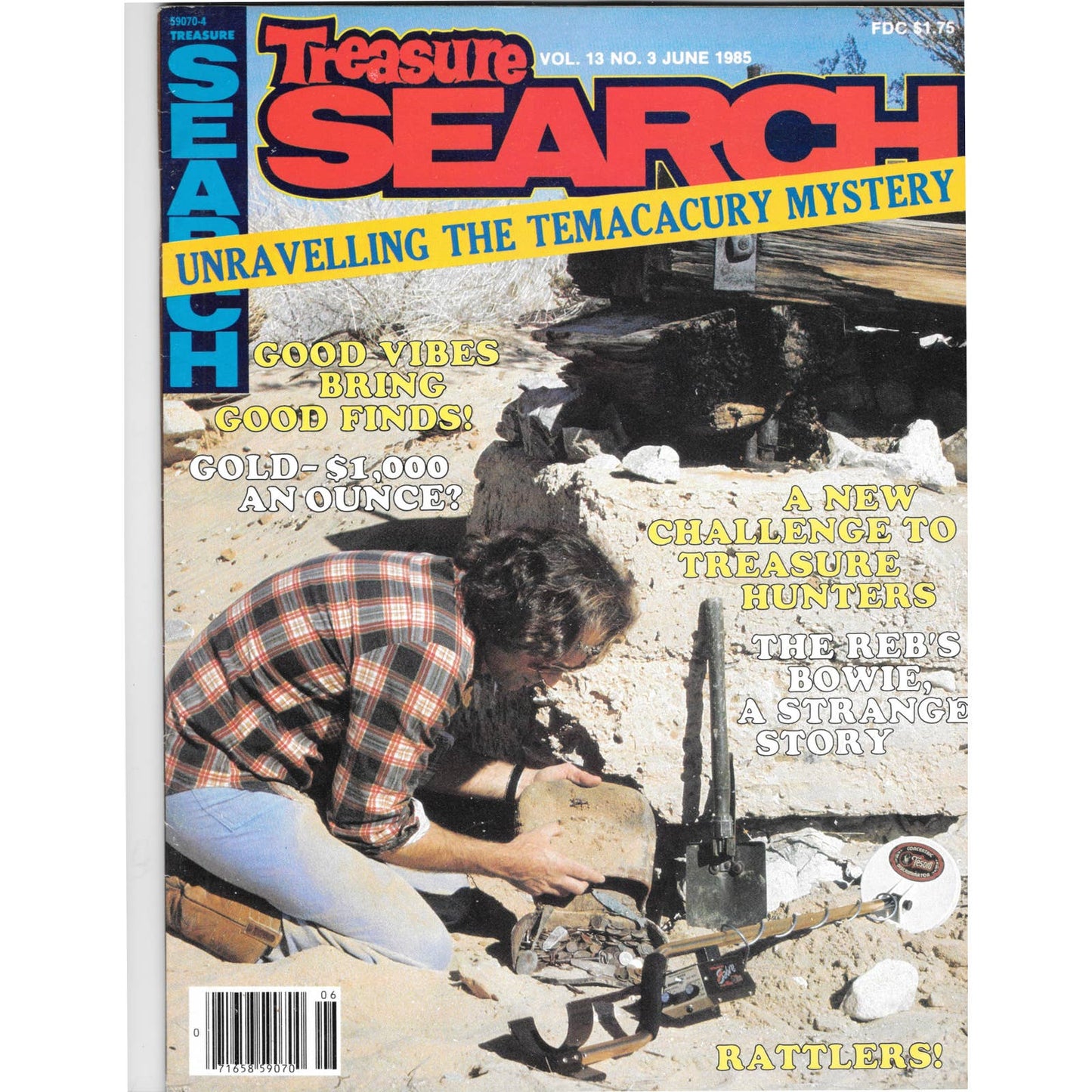 Treasure Search Magazine 1985 June Metal Detecting Gold Diamonds M2