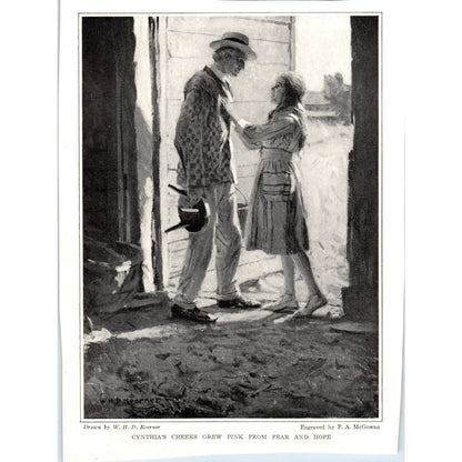 c1920 Harpers Print Koerner Cynthia's Cheeks Grew Pink From Fear and Hope TD8-H1