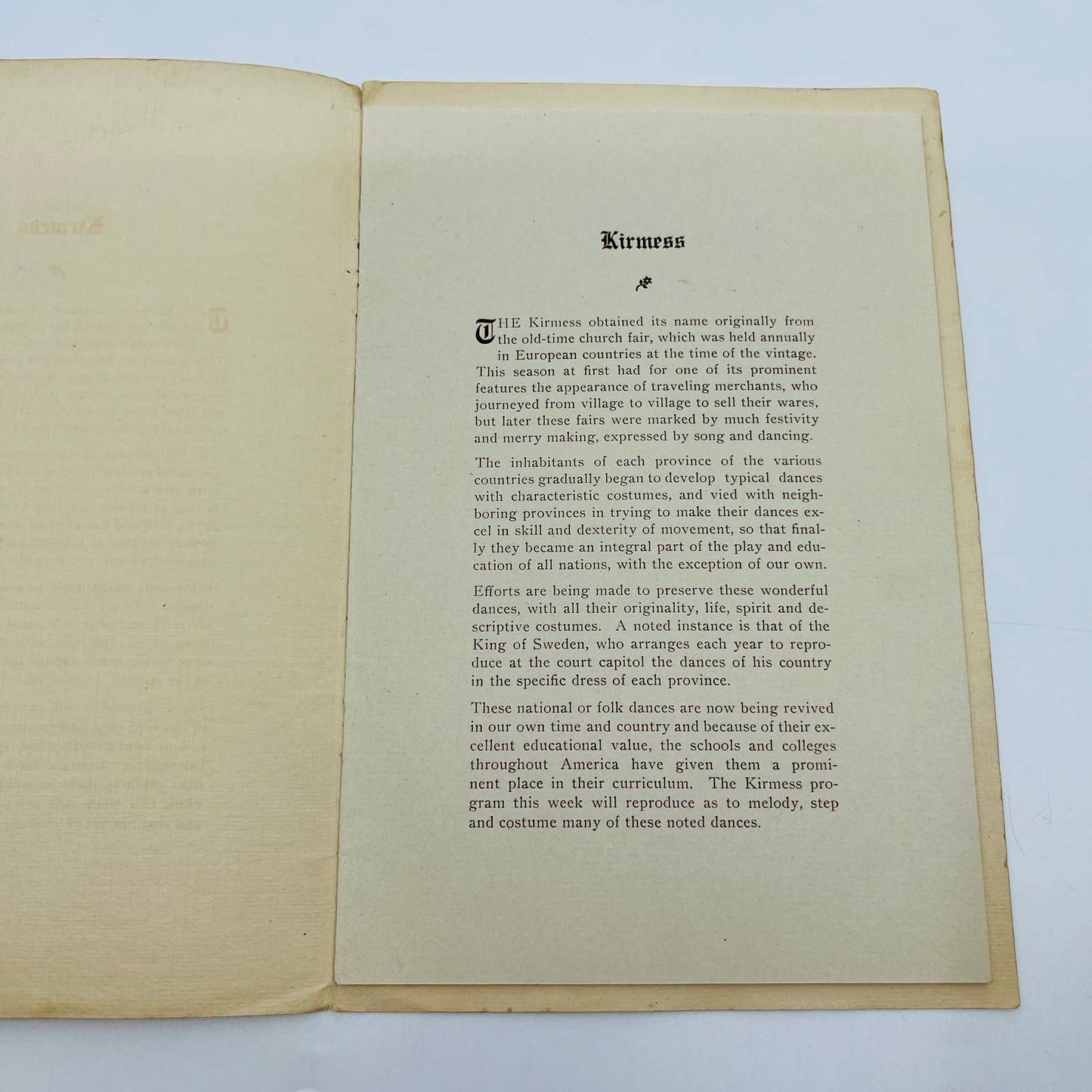 1911 Kirmess Academy Souvenir Program Pennington Ave Passaic NJ D5