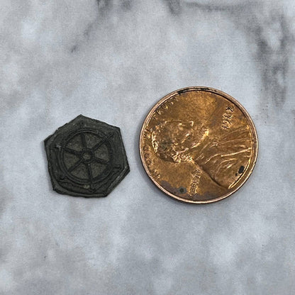 Vintage Printing Letterpress Printers Block Plate Boat Captain’s Wheel SE831