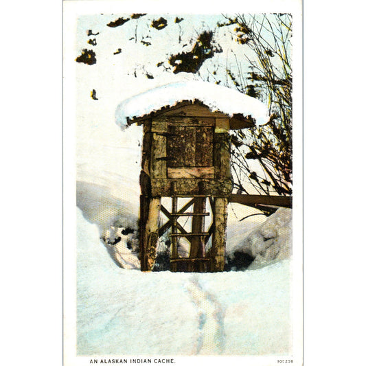 An Alaskan Indian Cache Alaska Original Postcard P2-6