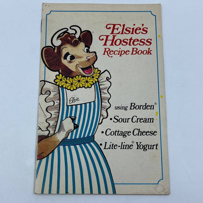 1960s Elsie's Hostess Recipe Book Borden Dairy Cow Cookbook TG6