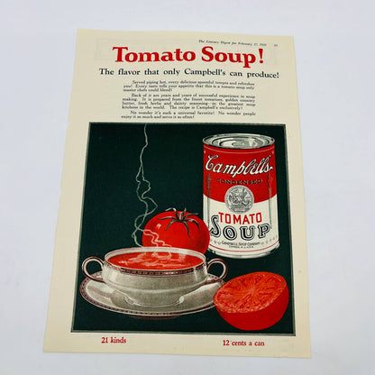 1925 Lot of 5 Campbells Soup Advertisements 8x12” C13-1