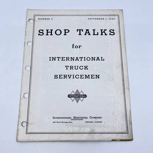 1940 Shop Talks for International Truck Servicemen Newsletter No. 4 IH TF8