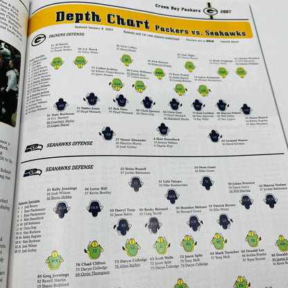 Game Day Green Bay Packers vs Seahawks 2007-2008 Playoff Program Brett Favre BA3
