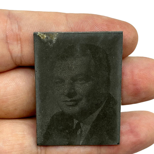 Vintage Letterpress Printers Block Plate Photo Portrait of Man in Suit TJ511