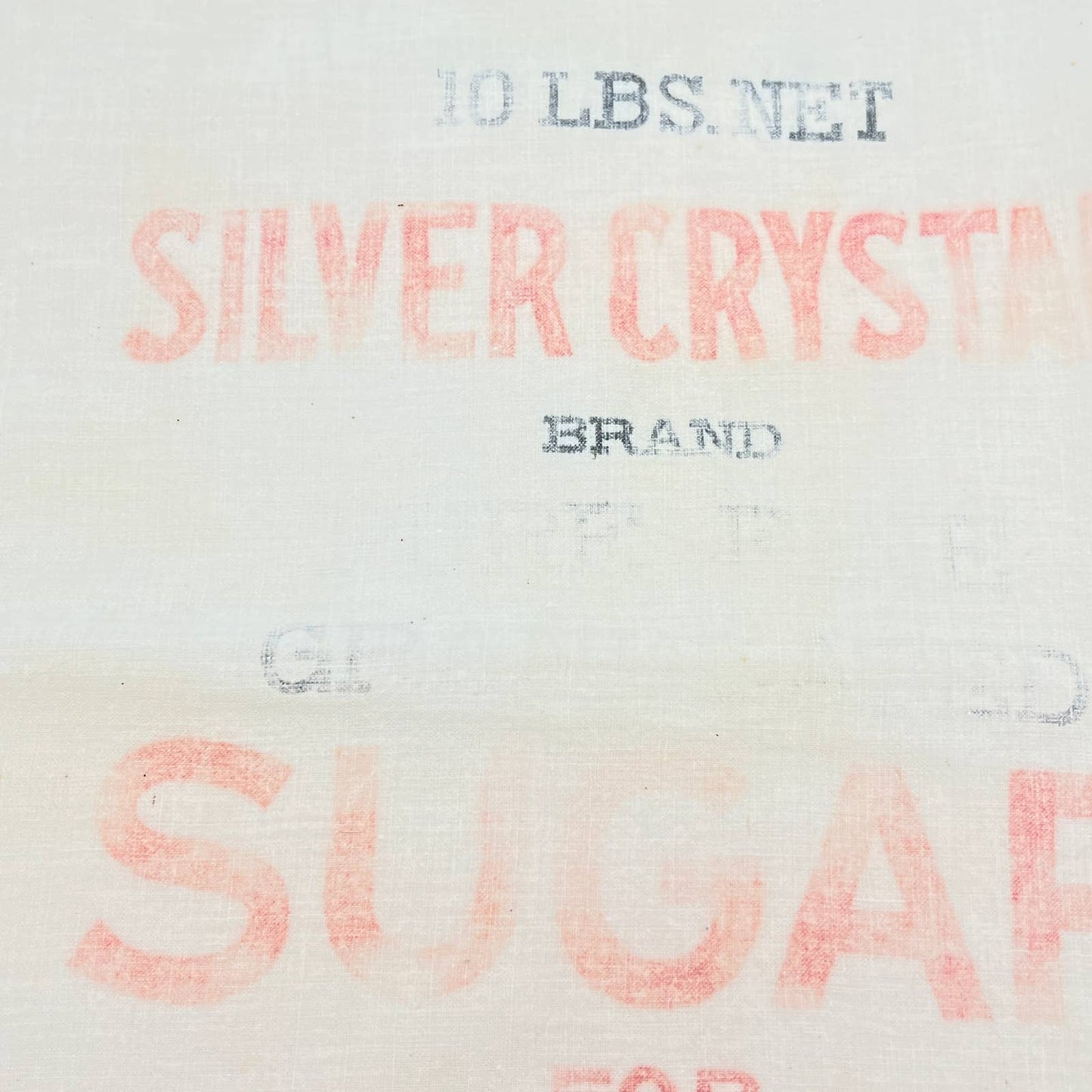 Vintage Sugar Sack - Silver Crystal Great Western Sugar Co Denver 15" TF5-2