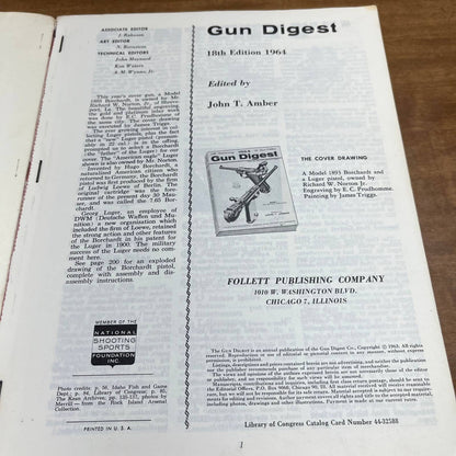 Vintage 1964 Gun Digest 18th Edition Handguns Rifles Shotguns John T. Amber