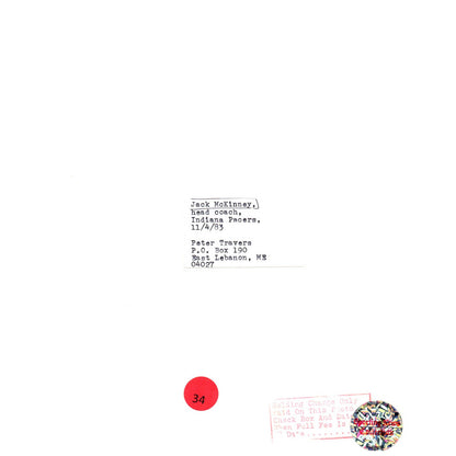 1983 Press Photo Basketball NBA Indiana Pacers Coach Jack McKinney 8x10" AD3