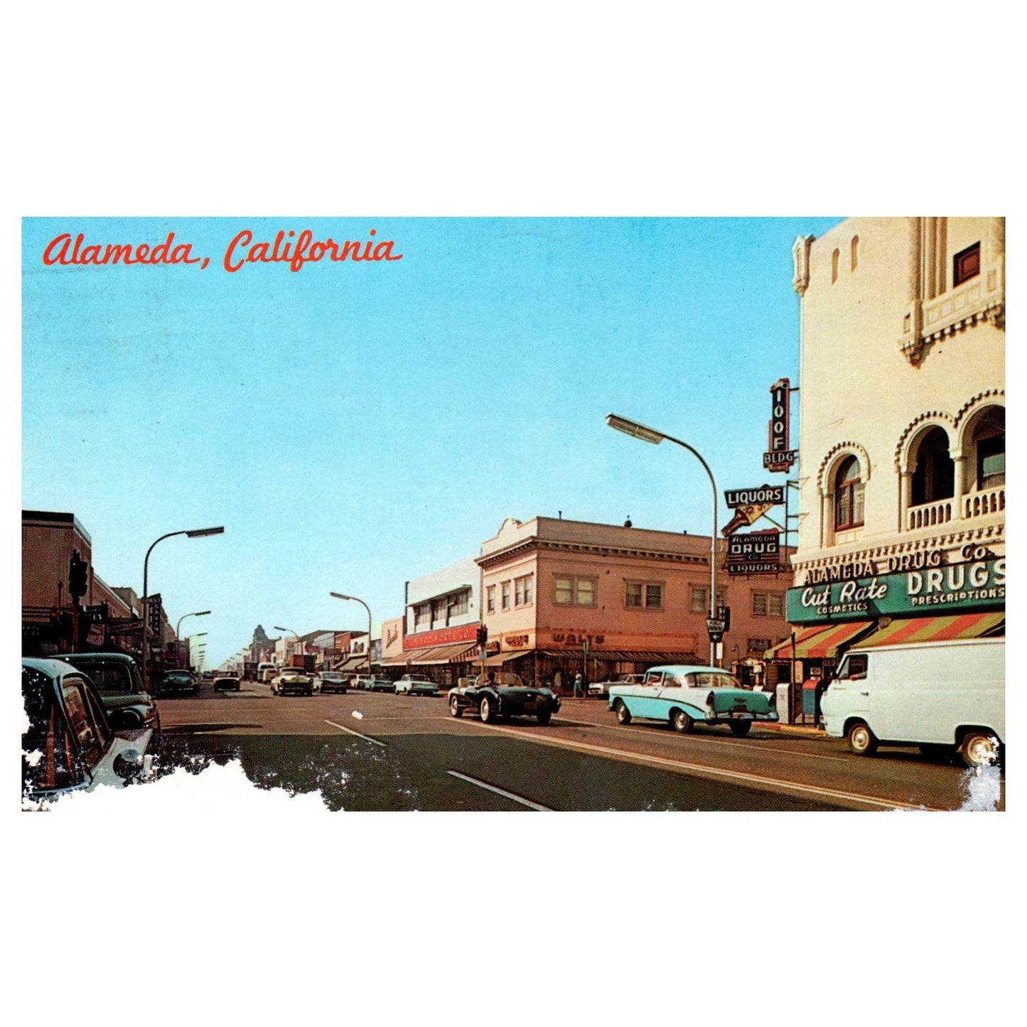 Vintage Postcard - Park Street Alameda California 1968 Has Tear AD9