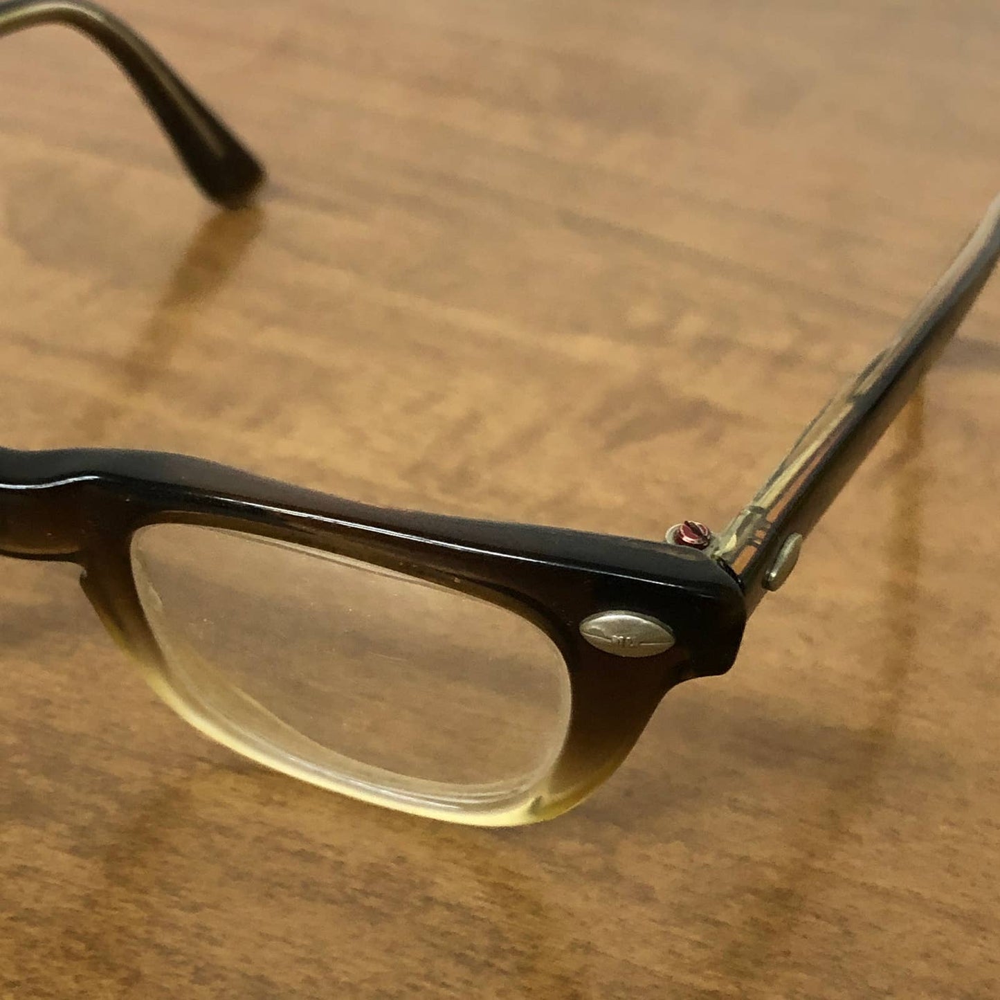 1950s AO Kids Horn Rimmed Glasses 5.25 w/ Lenticular Bear Case TH3