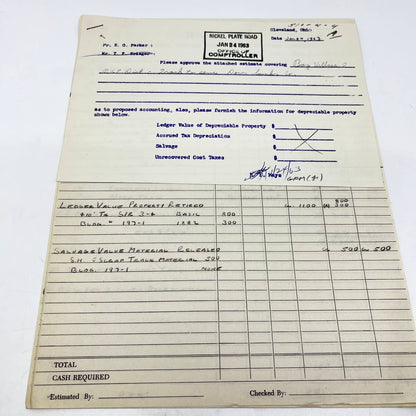 1963 New York, Chicago & St Louis Railroad Co. Invoice Billhead Lot of 4 AA9-2