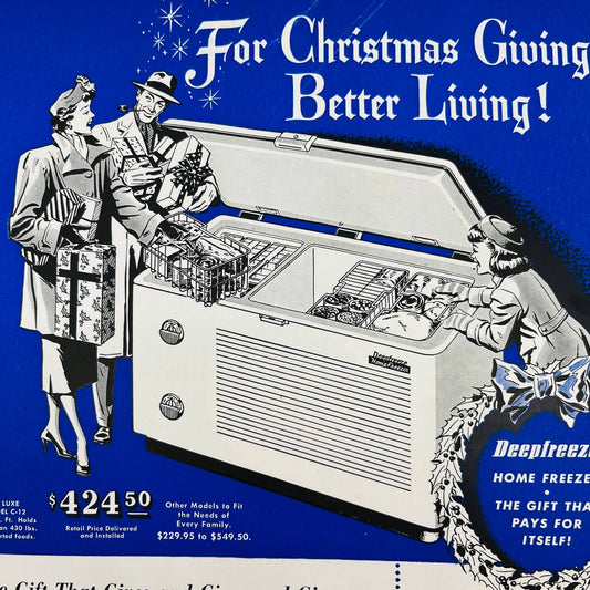 1949 Deep Freeze Home Freezer For Christmas 12.5 x 9.5” TA8