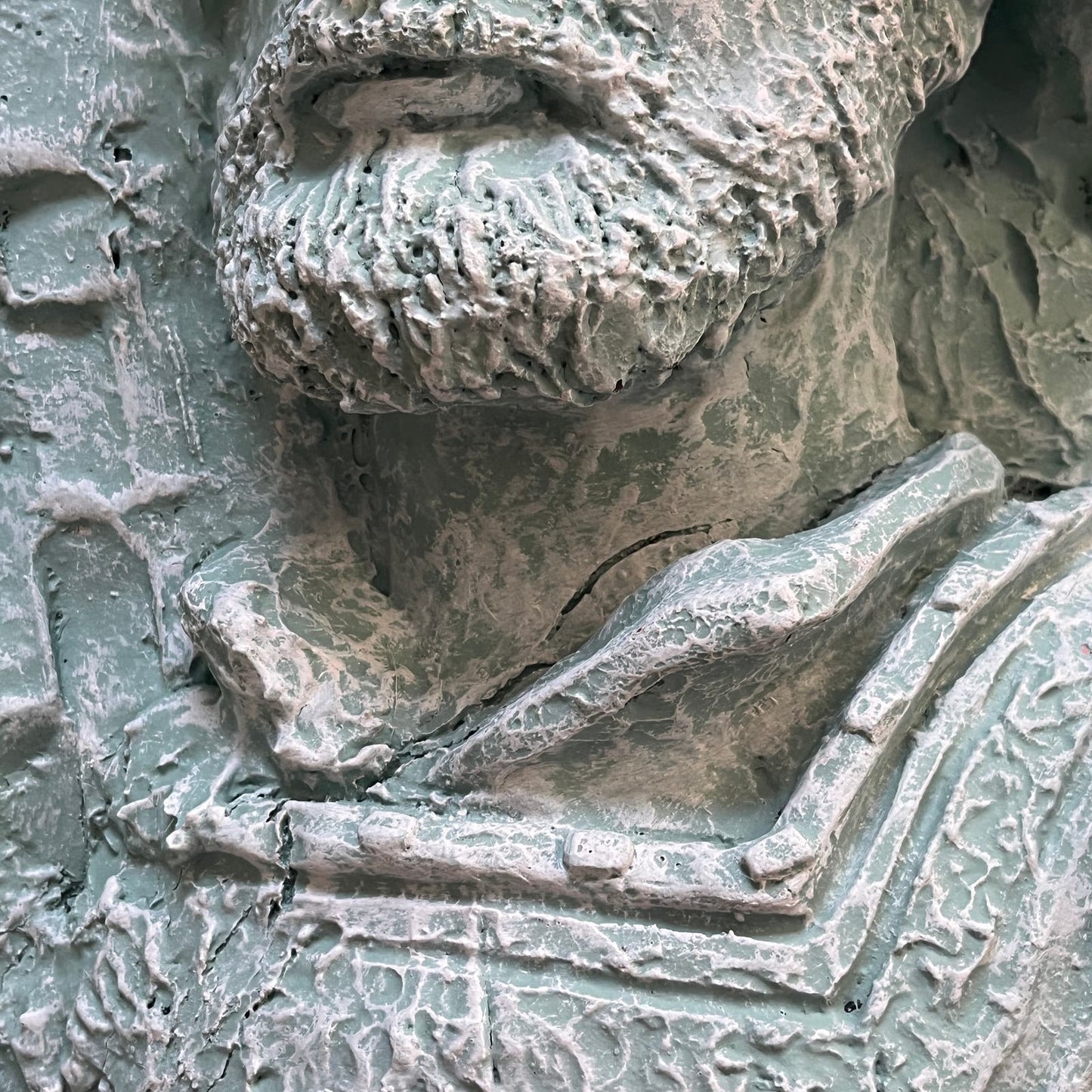 Hand Painted Oversized Spanish Conquistador Wall Art Relief Bust Sculpture