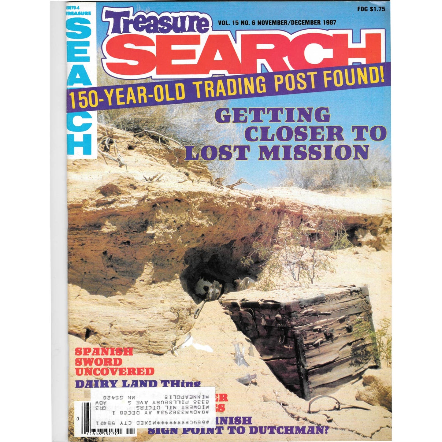 Treasure Search Magazine 1987 Nov/Dec Metal Detecting Gold Diamonds M2