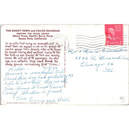 Ghost Town and Calico Road Knotts Berry Farm CA Original Postcard TK1-P20
