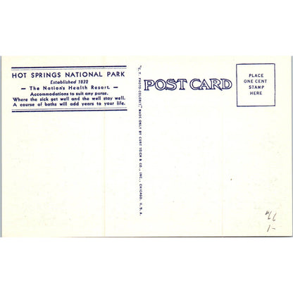 Buckstaff Baths Hot Springs National Park Arkansas Original Postcard TK1-P19