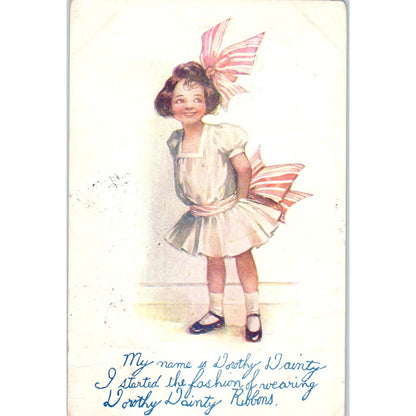 Dorothy Dainty Ribbons & Bows Advertising c1908 - Original Postcard TJ7-RP1