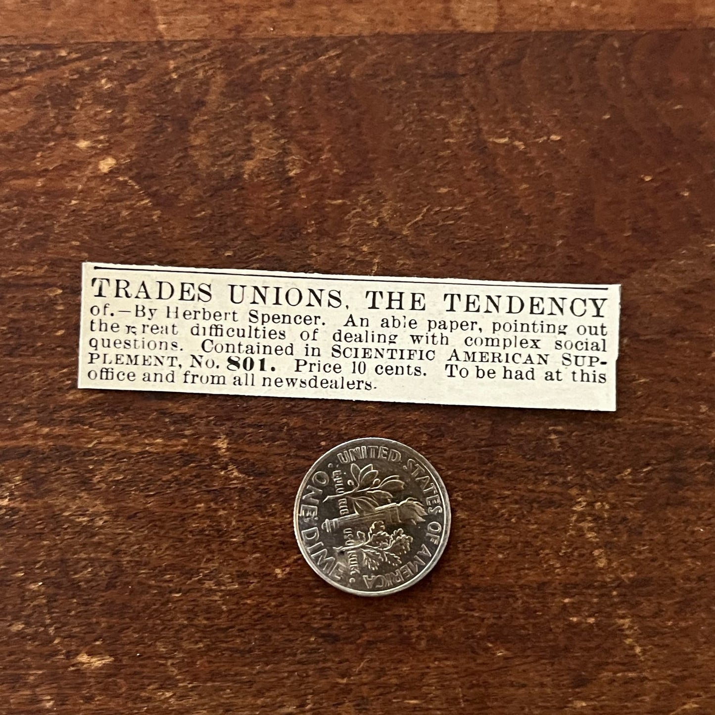 Trades Unions, The Tendency Herbert Spencer Original Advertisement AD8-P28