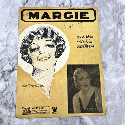 Margie Benny Davis Con Conrad J. Russell Robinson 1920 Sheet Music V37-5