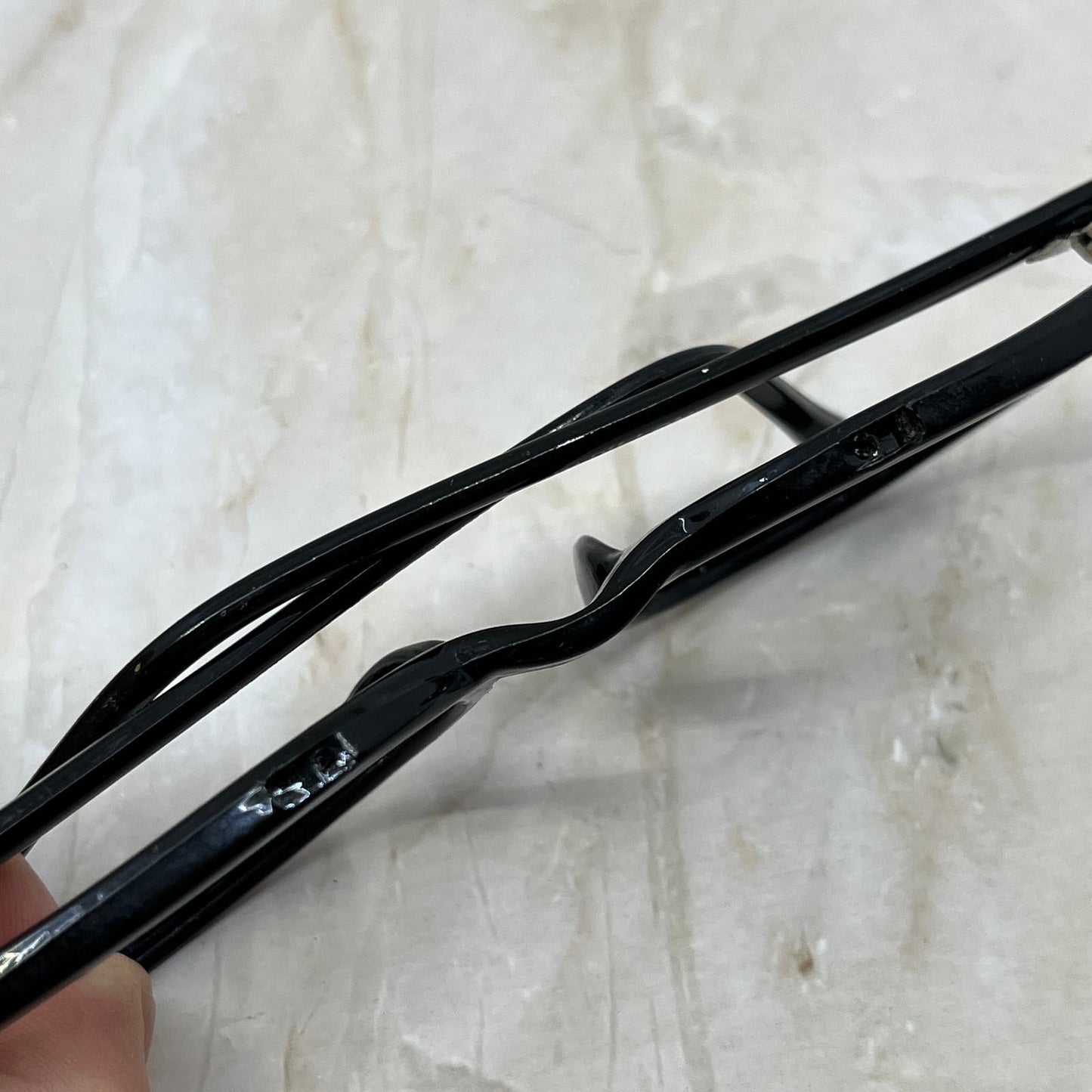 Vtg Ladies' Black Plastic Papillion Oversize Cat Eye Eyeglasses Frames TJ9G1-6