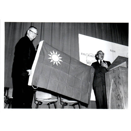 China Ambassador Tsiang Presenting Flag to Pres. Ward Original Photo 5x7 TK1-P4
