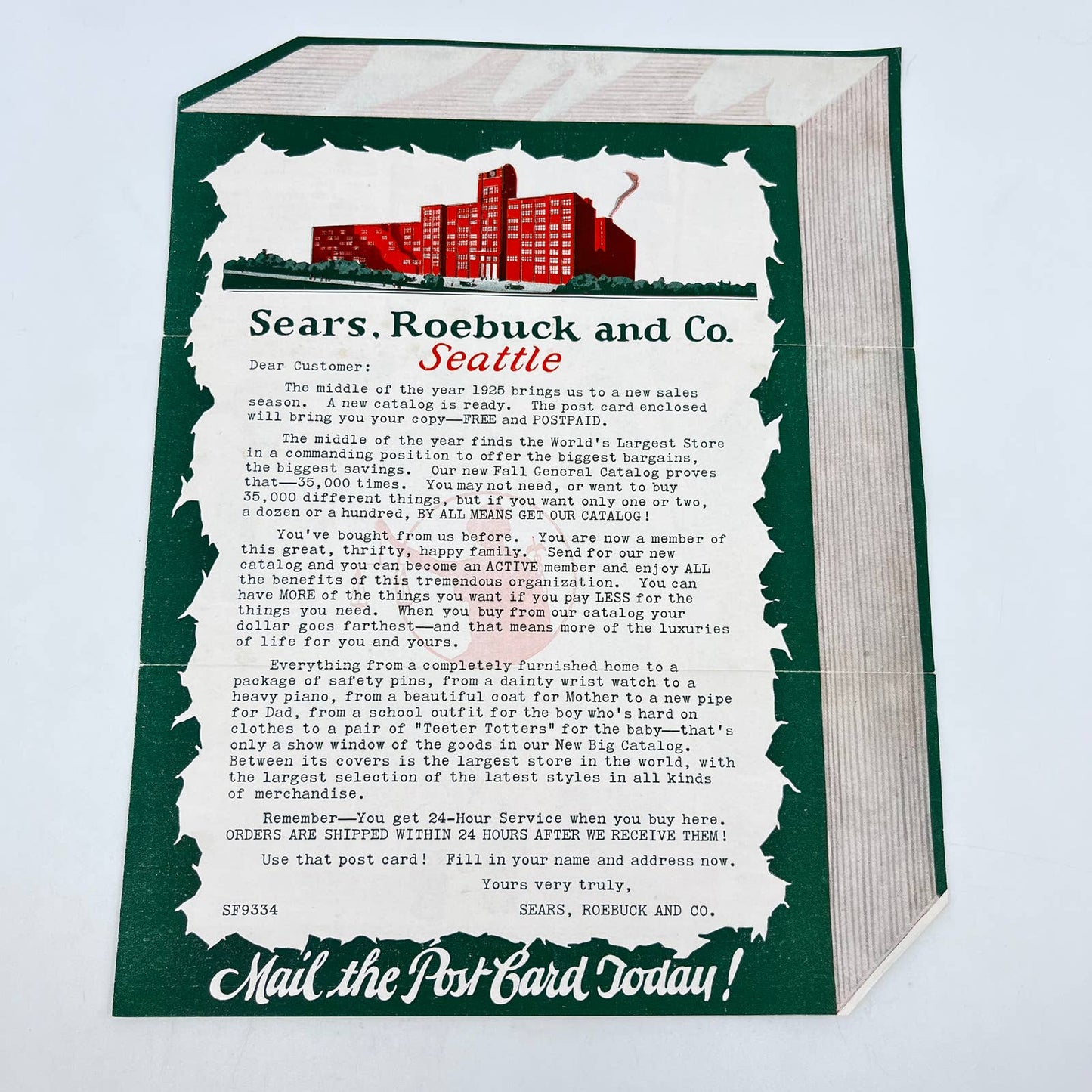 1925 Sears, Roebuck & Co “Thrift Book” Advertisement Leaflet Seattle WA SC5