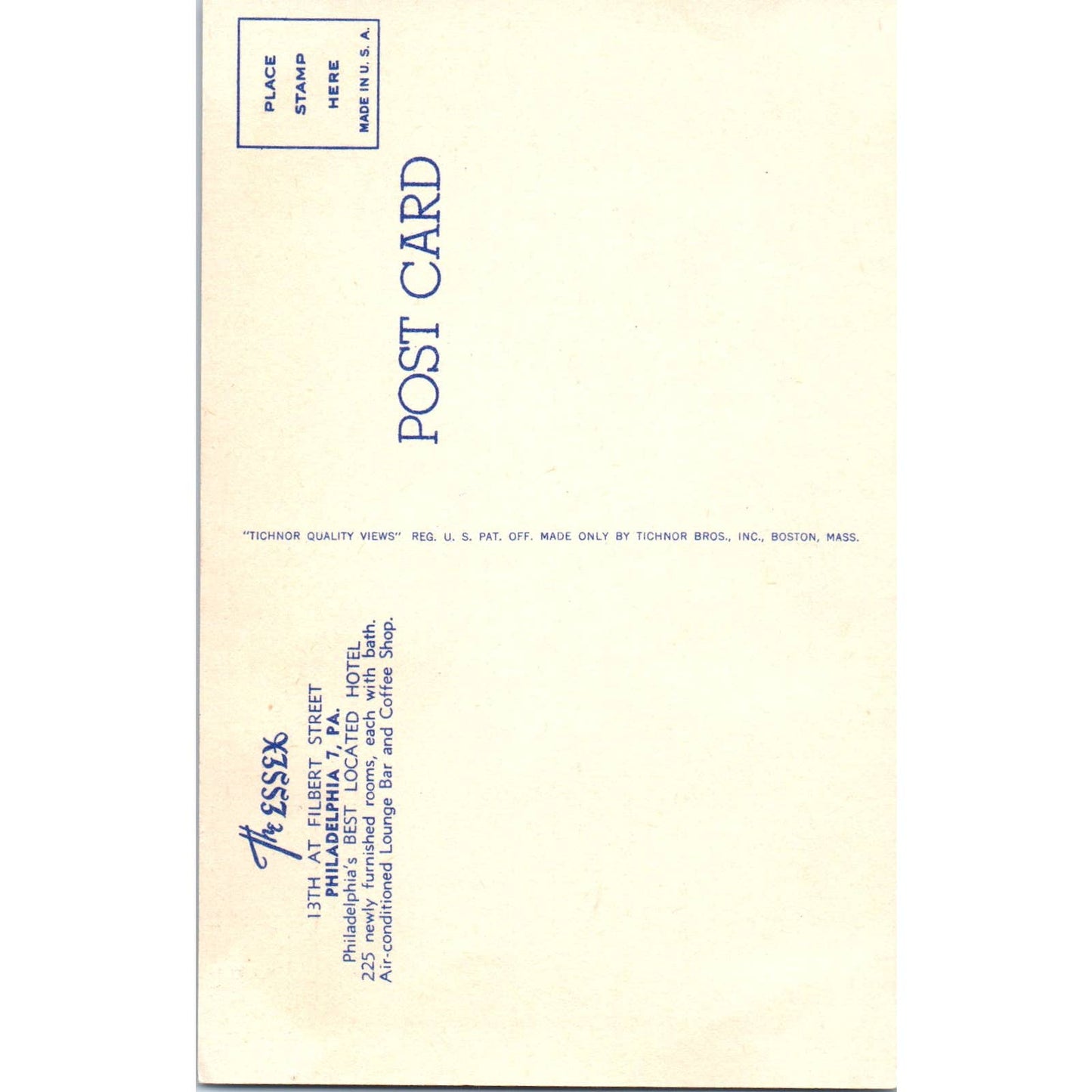 Vintage Postcard The Essex Hotel Filbert St. Philadelphia PA TI1-1